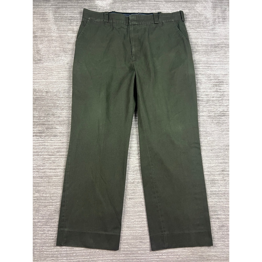 Horace Small Work Pants Mens 42 Olive Green Uniform Trousers Straight Leg Twill